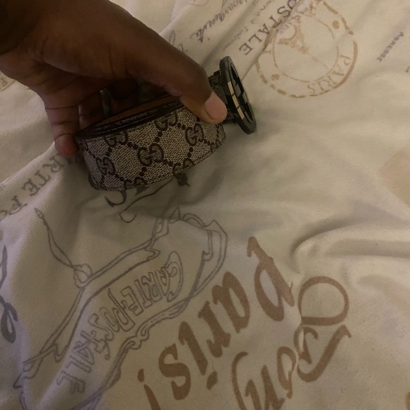 Gucci Black and Tan Monogram Belt - Picture 2 of 5